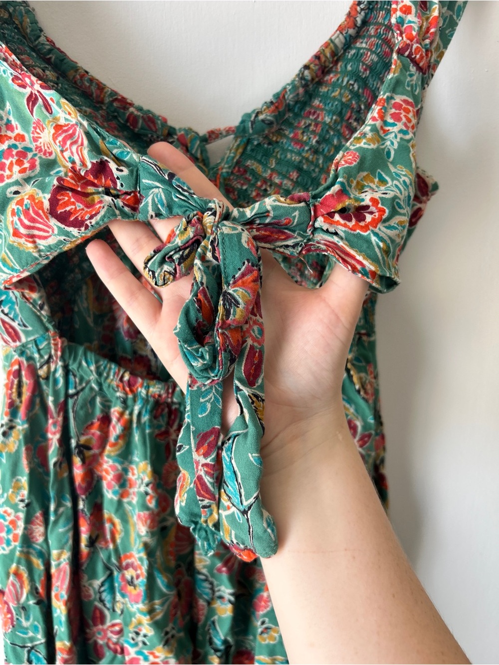 Angie Green Floral Border-Print Midi Dress - Picture 5 of 6